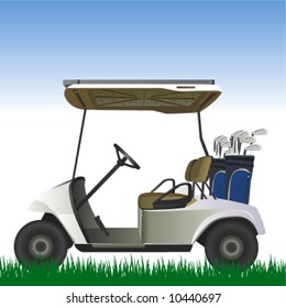 golf cart in the field vector