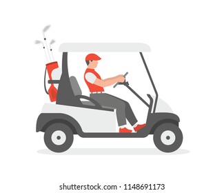 Golf cart. flat style. isolated on white background