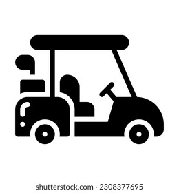 golf cart glyph style icon, vector icon can be used for mobile, ui, web