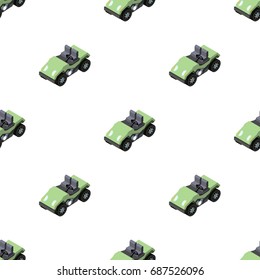 Golf cart icon in cartoon style isolated on white background. Transportation symbol stock vector illustration.