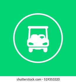 Golf cart icon in circle, vector illustration