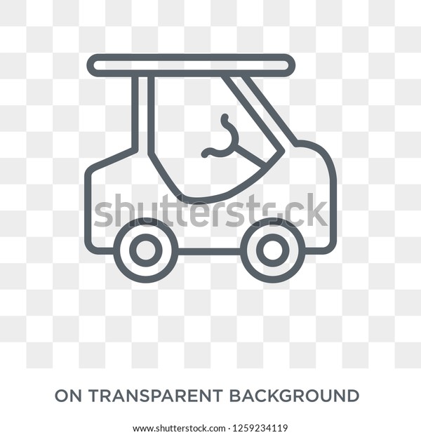 Golf cart icon. Golf cart design concept from\
 collection. Simple element vector illustration on transparent\
background.