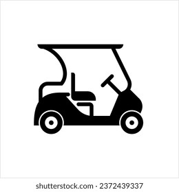 Golf Cart Icon, Golf Eco Friendly Battery Vehicle, Ev Drive Vector Art Illustration