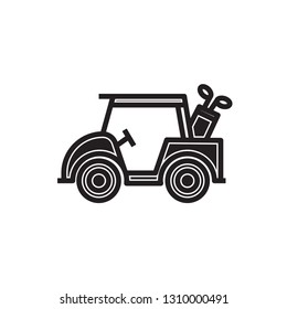 golf cart icon  flat black