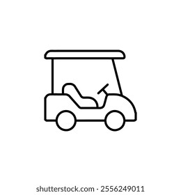 golf cart icon Flat symbol set outline