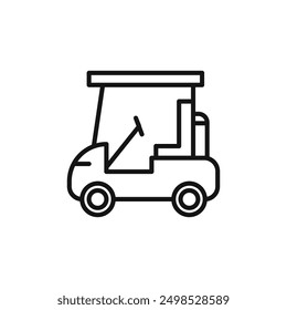 Golfcart-Symbol einzeln auf weißem Hintergrund