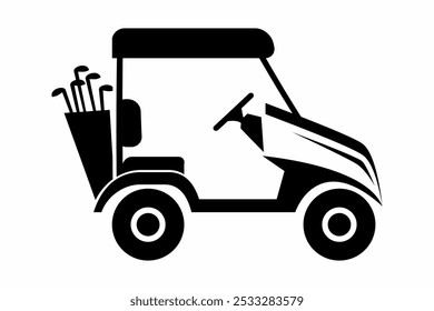 golf cart icon logo concept black vector