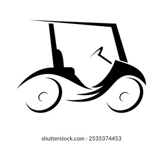 golf cart icon logo concept black vector	