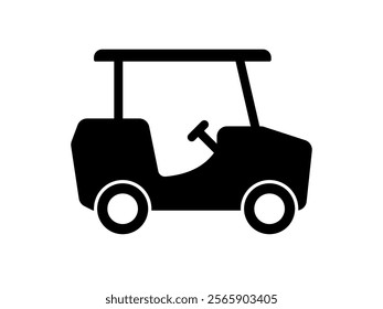 golf cart icon, simple flat style, illustration, logo sign symbol pictogram template, for ui or ux isolated on white for mobile app, editable	