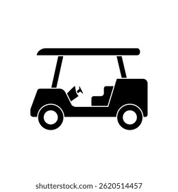 golf cart icon, simple flat style, illustration, logo sign symbol pictogram template, for ui or ux isolated on white for mobile app, editable