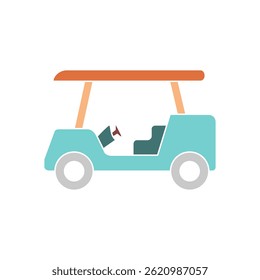 golf cart icon, simple flat style, illustration, logo sign symbol pictogram template, for ui or ux isolated on white for mobile app, editable