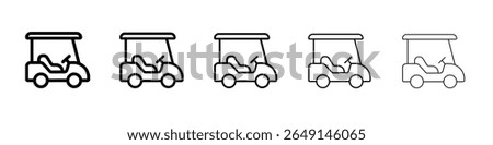golf cart icon simple vector outline logo