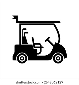 Golf Cart Icon, Sport Cart, Golf Car Icon Vector Art Illustration