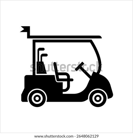 Golf Cart Icon, Sport Cart, Golf Car Icon Vector Art Illustration