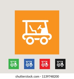 Golf cart icon, stock vector illustration, EPS10. 