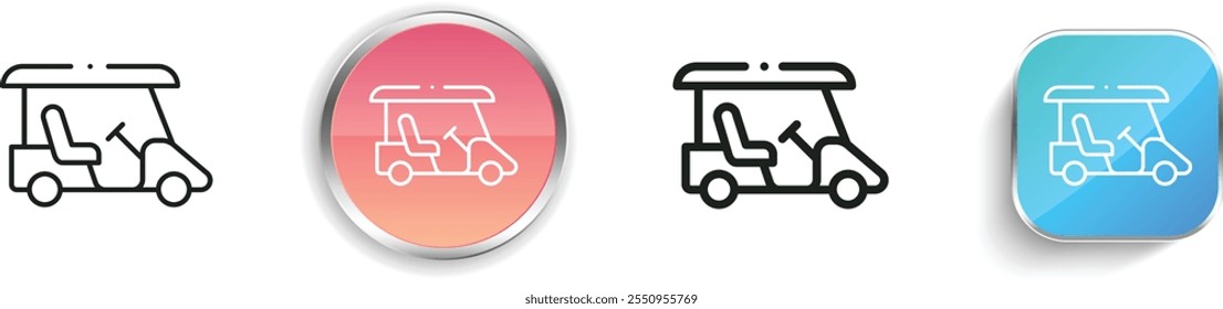 golf cart icon. Thin Linear, Regular and Button Style Design Isolated On White Background