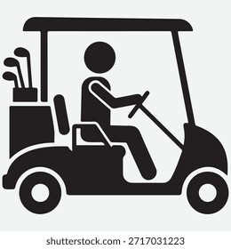 Golf cart icon in transparent background  golf sport cart emblem icon vector illustration design
