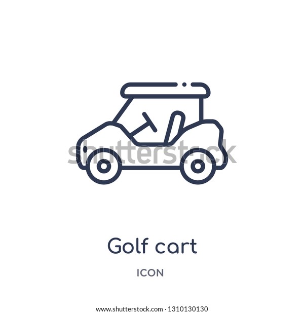golf cart icon\
from transportaytan outline collection. Thin line golf cart icon\
isolated on white\
background.
