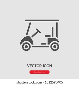 Golf cart icon vector. Golf car symbol. Linear style sign for mobile concept and web design. Golf cart symbol illustration. Pixel vector graphics - Vector.