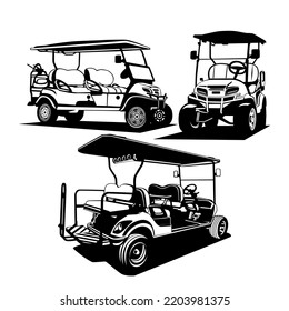 golf cart illustration design logo icon vector