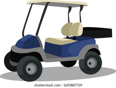Golf cart, illustration, vector on white background