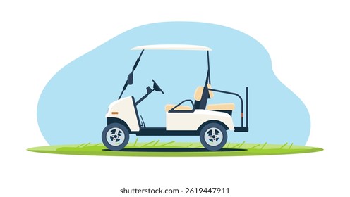 Golf cart isolated. Vector illustration.