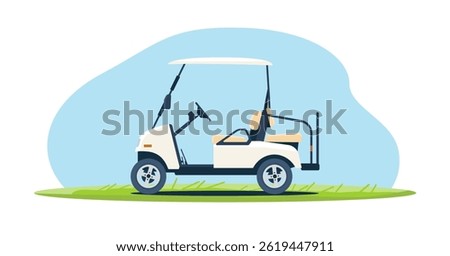 Golf cart isolated. Vector illustration.