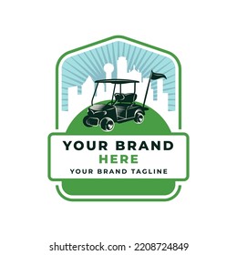 Golf Cart and Landscape Vector Logo