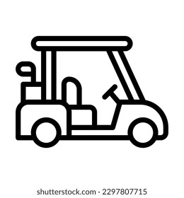 golf cart line style icon, vector icon can be used for mobile, ui, web