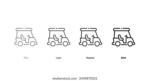 Golf cart linear icon. Thin line illustration. Contour symbol.