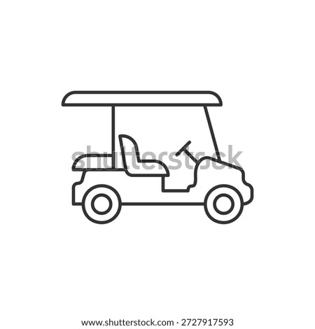 Golf cart, linear icon. Transportation and leisure vehicle concept. Line with editable stroke