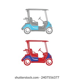golf cart logo elements, golf cart logo vector template