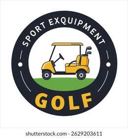 golf cart logo elements, golf cart logo vector template