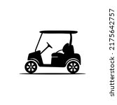 golf cart logo silhouette vector