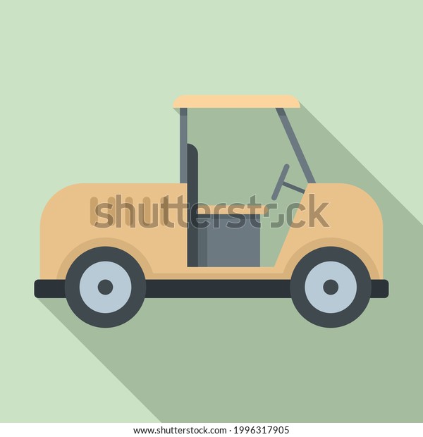 Golf cart machine icon. Flat\
illustration of Golf cart machine vector icon for web\
design