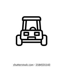 Golf Cart WIth Outline Icon Vector