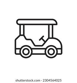 Golf Cart Outline Icon Vector Illustration