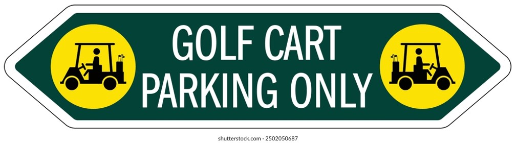 Golf cart parking sign and labels