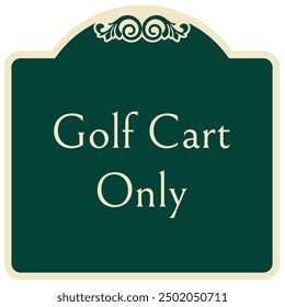 Golf cart parking sign and labels