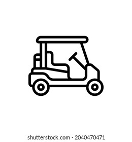 Golf Cart Silhouette Symbol auf weißem Hintergrund