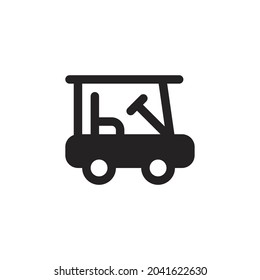 Golf Cart Silhouette Icon On White Background