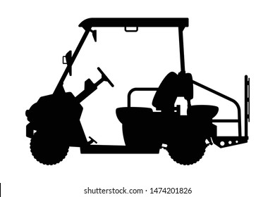 Golf cart silhouette vector, Sport vehicle
