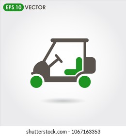 golf cart single vector icon in two colors