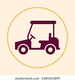 Golf cart trendy icon usable art colorful vector illustration abstract background design