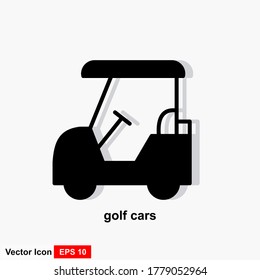 Golf Cart vector icon design on white background.