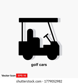 Golf Cart vector icon design on white background.