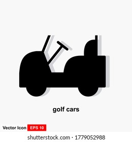 Golf Cart vector icon design on white background.