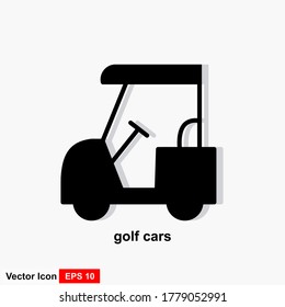 Golf Cart vector icon design on white background.