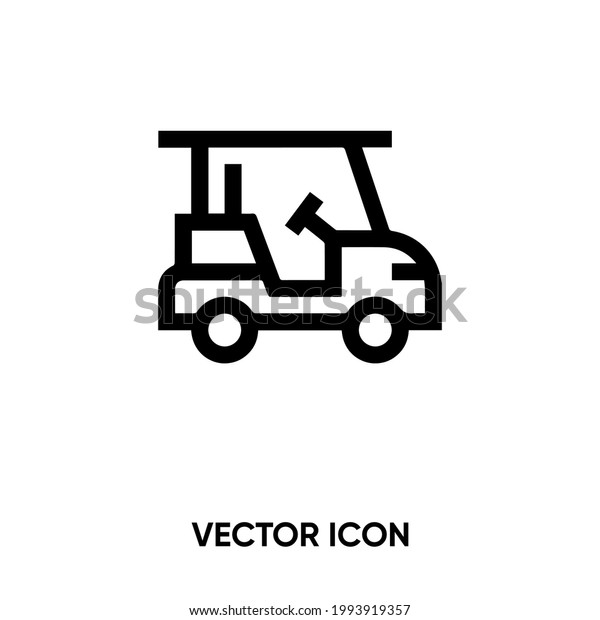 Golf cart vector icon . Modern, simple\
flat vector illustration for website or mobile app.Golf symbol,\
logo illustration. Pixel perfect vector\
graphics	
