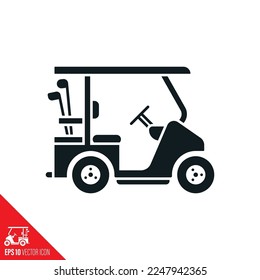 Golf cart vector icon. Outdoor sports equipment symbol.